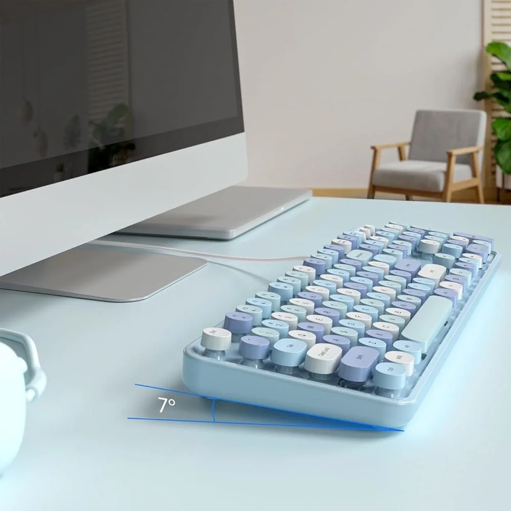 Computer Keyboard Wired USB Plug Retro Typewriter Keyboard Full Size new